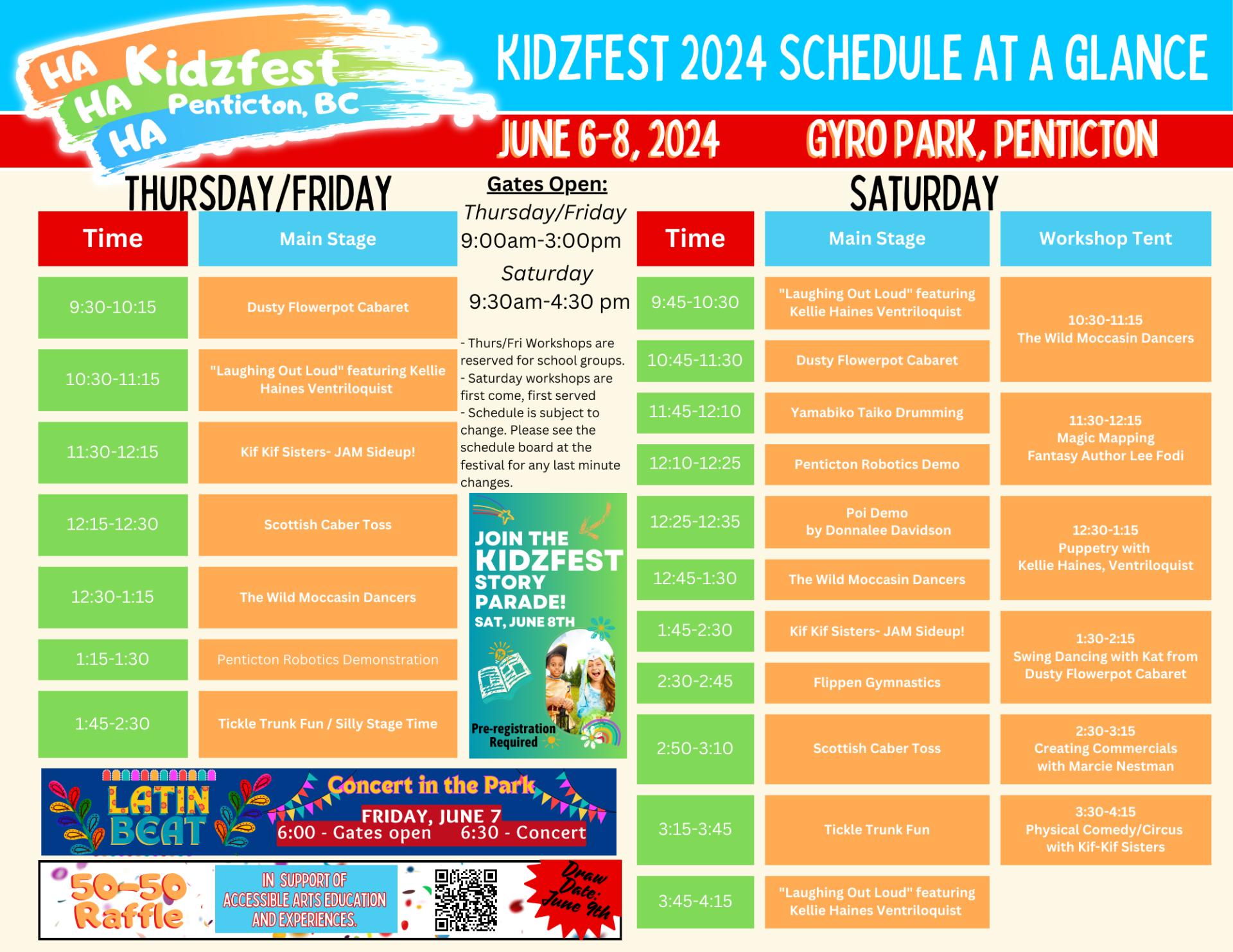 2024 Event Schedule HaHaHa Penticton Kidzfest